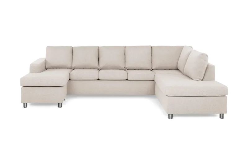Crazy 5-sits Högervänd U-formad X-Large Soffa med Divan och Schäslong i Tyg - Beige - Möbler - Vardagsrum - Soffor - U-soffor