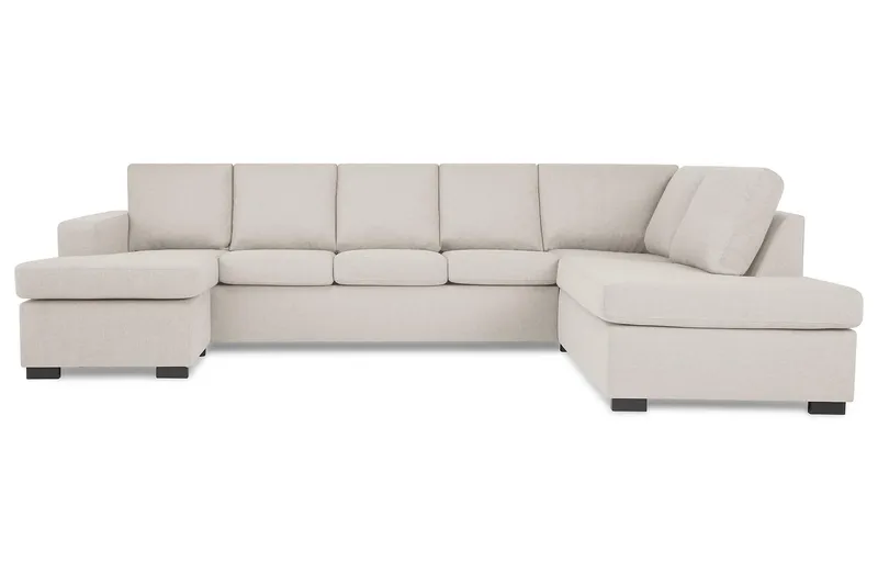 Crazy 5-sits Högervänd U-formad X-Large Soffa med Divan och Schäslong i Tyg - Beige - Möbler - Vardagsrum - Soffor - U-soffor