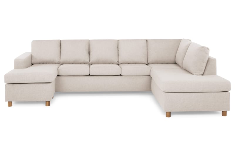 Crazy 5-sits Högervänd U-formad X-Large Soffa med Divan och Schäslong i Tyg - Beige - Möbler - Vardagsrum - Soffor - U-soffor