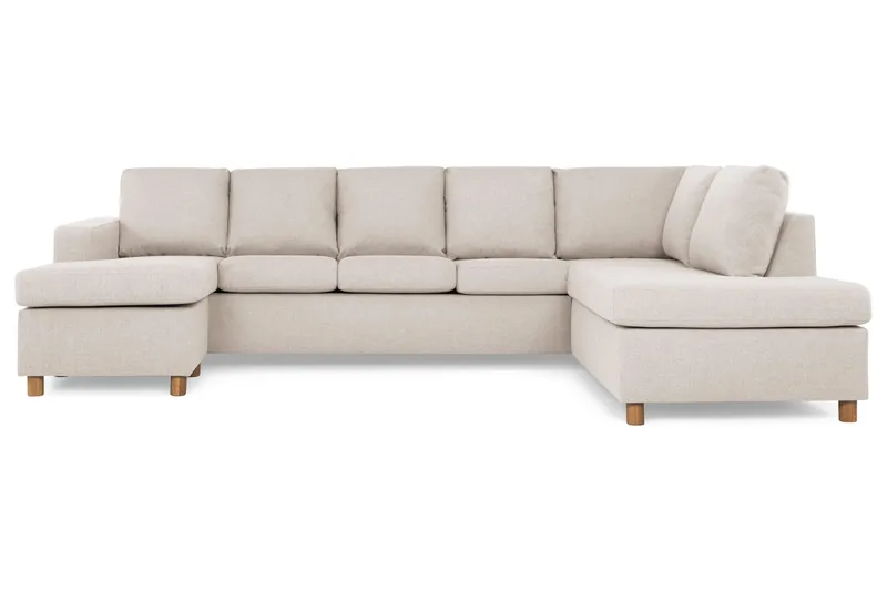 Crazy 5-sits Högervänd U-formad X-Large Soffa med Divan och Schäslong i Tyg - Beige - Möbler - Vardagsrum - Soffor - U-soffor