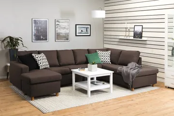 Crazy 5-sits Högervänd U-formad X-Large Soffa med Divan och Schäslong i Tyg - Brun - Möbler - Vardagsrum - Soffor - U-soffor