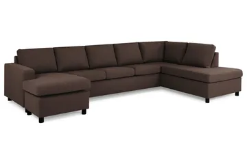 Crazy 5-sits Högervänd U-formad X-Large Soffa med Divan och Schäslong i Tyg - Brun - Möbler - Vardagsrum - Soffor - U-soffor