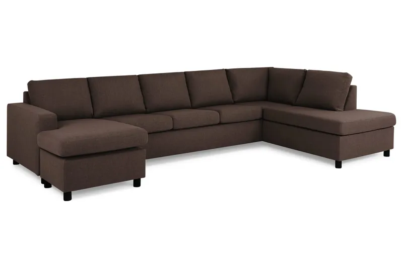 Crazy 5-sits Högervänd U-formad X-Large Soffa med Divan och Schäslong i Tyg - Brun - Möbler - Vardagsrum - Soffor - U-soffor