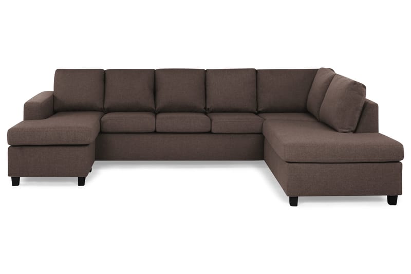 Crazy 5-sits Högervänd U-formad X-Large Soffa med Divan och Schäslong i Tyg, Brun