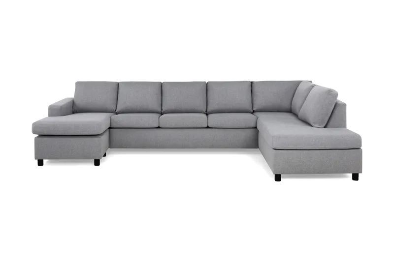 Crazy 5-sits Högervänd U-formad X-Large Soffa med Divan och Schäslong i Tyg, Grå
