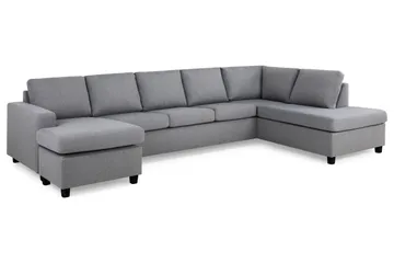 Crazy 5-sits Högervänd U-formad X-Large Soffa med Divan och Schäslong i Tyg - Grå - Möbler - Vardagsrum - Soffor - U-soffor