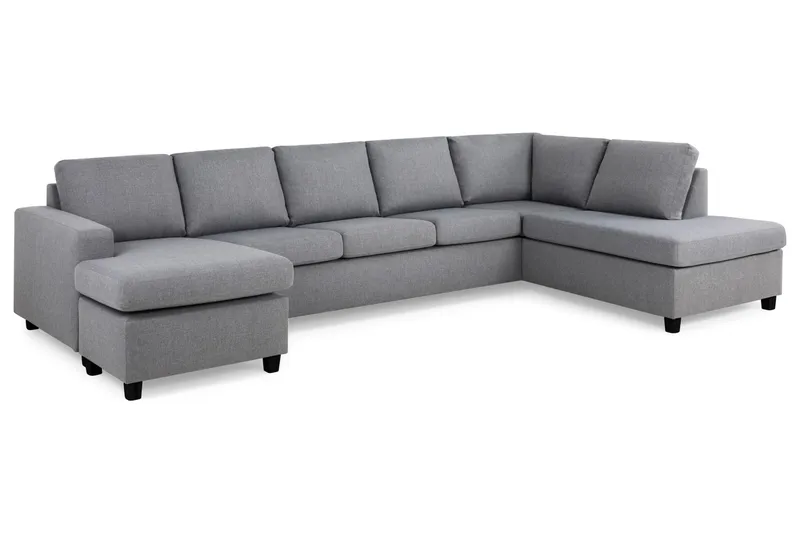 Crazy 5-sits Högervänd U-formad X-Large Soffa med Divan och Schäslong i Tyg - Grå - Möbler - Vardagsrum - Soffor - U-soffor