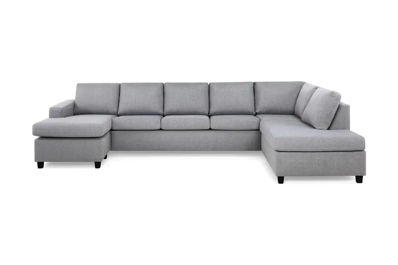 Crazy 5-sits Högervänd U-formad X-Large Soffa med Divan och Schäslong i Tyg - Grå - Möbler - Vardagsrum - Soffor - U-soffor