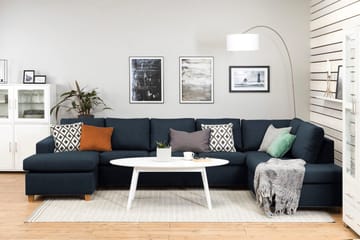 Crazy 5-sits Högervänd U-formad X-Large Soffa med Divan och Schäslong i Tyg - Mörkblå - Möbler - Vardagsrum - Soffor - U-soffor