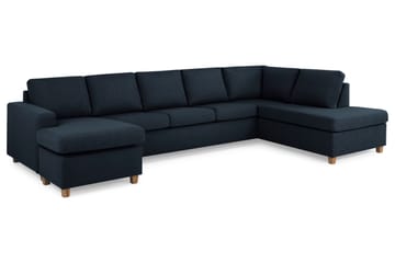 Crazy 5-sits Högervänd U-formad X-Large Soffa med Divan och Schäslong i Tyg - Mörkblå - Möbler - Vardagsrum - Soffor - U-soffor