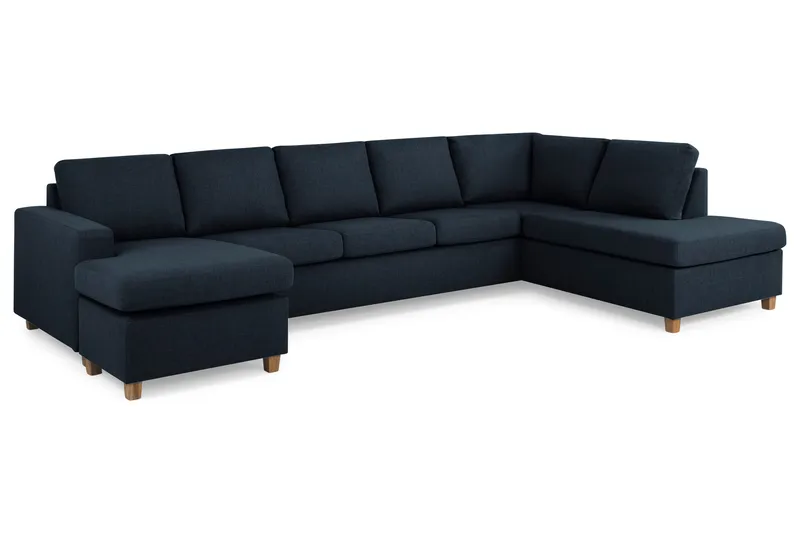 Crazy 5-sits Högervänd U-formad X-Large Soffa med Divan och Schäslong i Tyg - Mörkblå - Möbler - Vardagsrum - Soffor - U-soffor