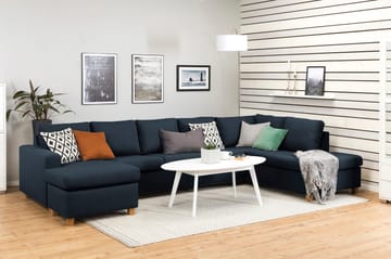 Crazy 5-sits Högervänd U-formad X-Large Soffa med Divan och Schäslong i Tyg - Mörkblå - Möbler - Vardagsrum - Soffor - U-soffor