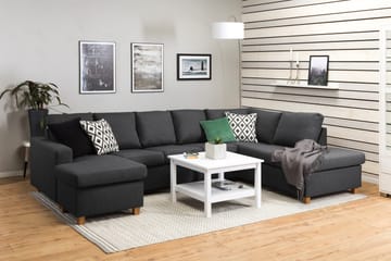Crazy 5-sits Högervänd U-formad X-Large Soffa med Divan och Schäslong i Tyg - Mörkgrå - Möbler - Vardagsrum - Soffor - U-soffor