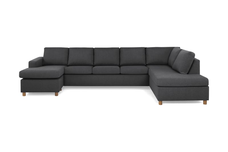 Crazy 5-sits Högervänd U-formad X-Large Soffa med Divan och Schäslong i Tyg - Mörkgrå - Möbler - Vardagsrum - Soffor - U-soffor