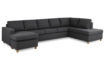 Crazy 5-sits Högervänd U-formad X-Large Soffa med Divan och Schäslong i Tyg - Mörkgrå - Möbler - Vardagsrum - Soffor - U-soffor