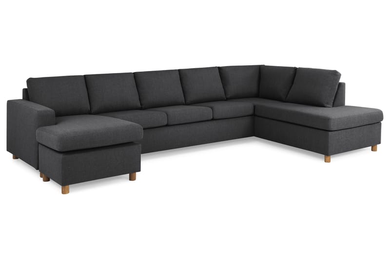 Crazy 5-sits Högervänd U-formad X-Large Soffa med Divan och Schäslong i Tyg - Mörkgrå - Möbler - Vardagsrum - Soffor - U-soffor