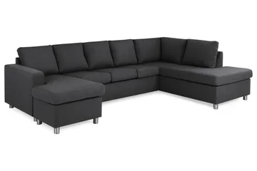 Crazy 5-sits Högervänd U-formad X-Large Soffa med Divan och Schäslong i Tyg - Mörkgrå - Möbler - Vardagsrum - Soffor - U-soffor