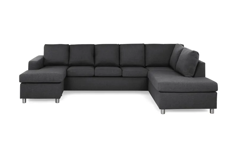 Crazy 5-sits Högervänd U-formad X-Large Soffa med Divan och Schäslong i Tyg, Mörkgrå