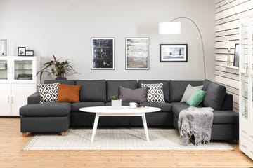 Crazy 5-sits Högervänd U-formad X-Large Soffa med Divan och Schäslong i Tyg - Mörkgrå - Möbler - Vardagsrum - Soffor - U-soffor