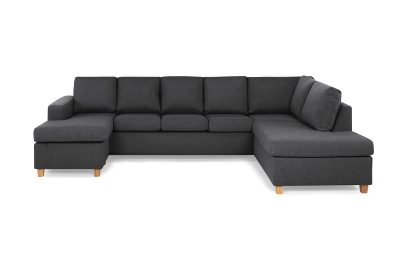 Crazy 5-sits Högervänd U-formad X-Large Soffa med Divan och Schäslong i Tyg, Mörkgrå