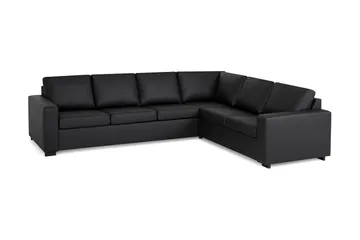 Crazy 5-sits Vändbar L-formad Large Hörnsoffa i Konstläder - Svart - Möbler - Vardagsrum - Soffor - Skinnsoffor