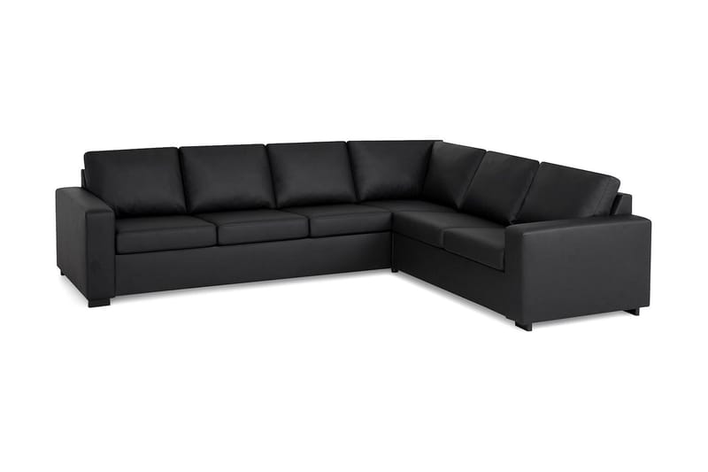 Crazy 5-sits Vändbar L-formad Large Hörnsoffa i Konstläder - Svart - Möbler - Vardagsrum - Soffor - Skinnsoffor