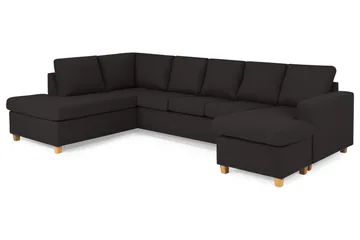 Crazy 5-sits Vänstervänd U-formad Soffa med Divan och Schäslong i Tyg - Antracit - Möbler - Vardagsrum - Soffor - U-soffor