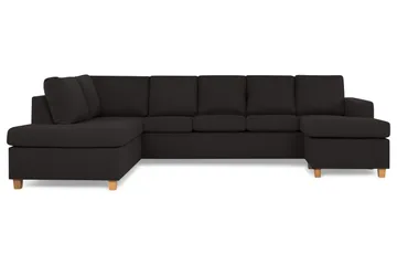 Crazy 5-sits Vänstervänd U-formad Soffa med Divan och Schäslong i Tyg - Antracit - Möbler - Vardagsrum - Soffor - U-soffor