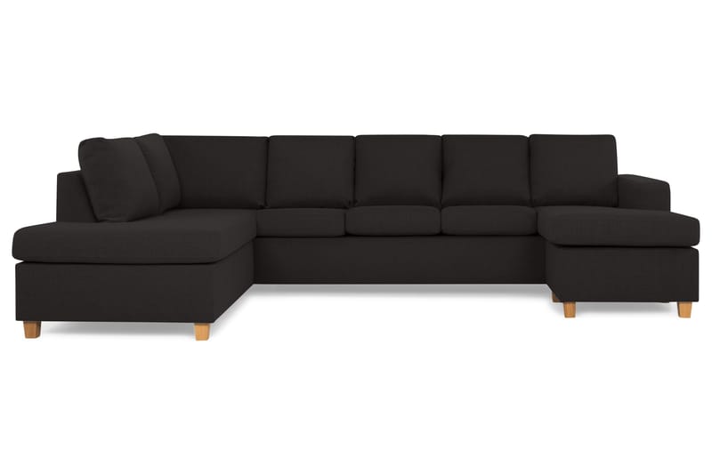 Crazy 5-sits Vänstervänd U-formad Soffa med Divan och Schäslong i Tyg - Antracit - Möbler - Vardagsrum - Soffor - U-soffor