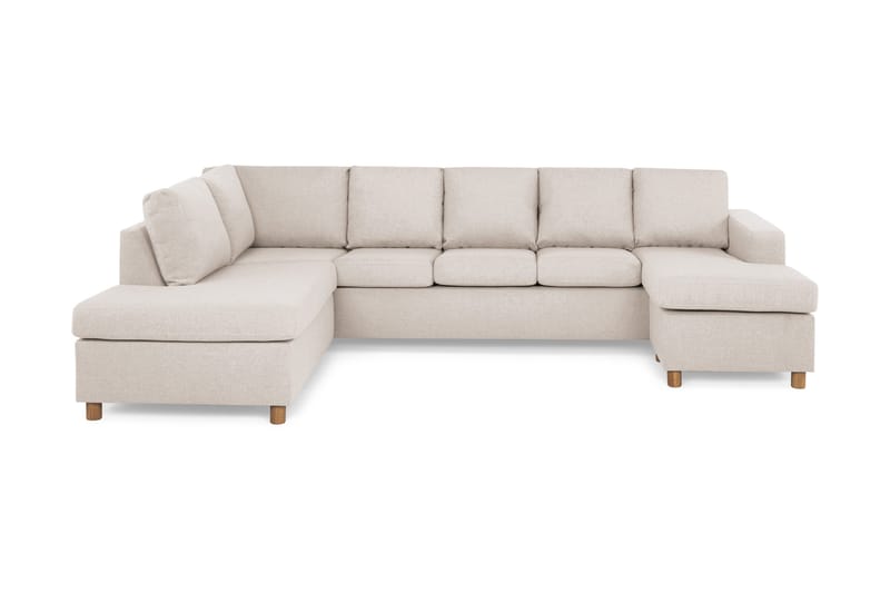 Crazy 5-sits Vänstervänd U-formad Soffa med Divan och Schäslong i Tyg, Beige