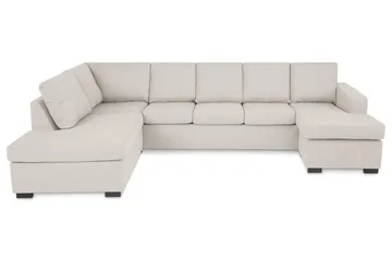 Crazy 5-sits Vänstervänd U-formad Soffa med Divan och Schäslong i Tyg - Beige - Möbler - Vardagsrum - Soffor - U-soffor