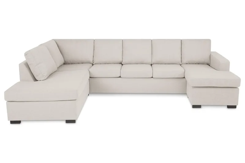Crazy 5-sits Vänstervänd U-formad Soffa med Divan och Schäslong i Tyg - Beige - Möbler - Vardagsrum - Soffor - U-soffor
