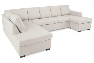 Crazy 5-sits Vänstervänd U-formad Soffa med Divan och Schäslong i Tyg - Beige - Möbler - Vardagsrum - Soffor - U-soffor