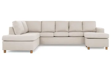 Crazy 5-sits Vänstervänd U-formad Soffa med Divan och Schäslong i Tyg - Beige - Möbler - Vardagsrum - Soffor - U-soffor