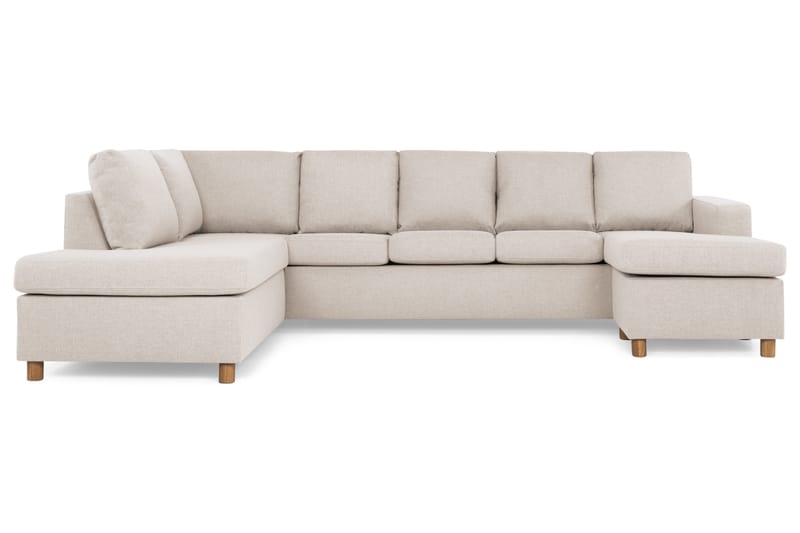 Crazy 5-sits Vänstervänd U-formad Soffa med Divan och Schäslong i Tyg - Beige - Möbler - Vardagsrum - Soffor - U-soffor