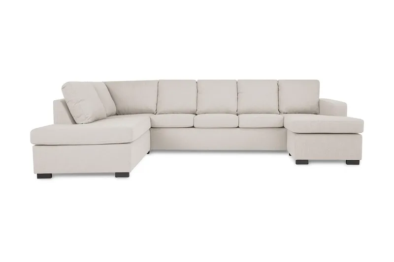 Crazy 5-sits Vänstervänd U-formad Soffa med Divan och Schäslong i Tyg - Beige - Möbler - Vardagsrum - Soffor - U-soffor