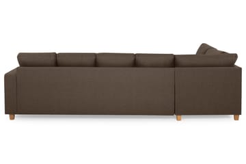 Crazy 5-sits Vänstervänd U-formad Soffa med Divan och Schäslong i Tyg - Brun - Möbler - Vardagsrum - Soffor - U-soffor