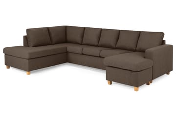 Crazy 5-sits Vänstervänd U-formad Soffa med Divan och Schäslong i Tyg - Brun - Möbler - Vardagsrum - Soffor - U-soffor