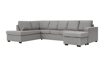 Crazy 5-sits Vänstervänd U-formad Soffa med Divan och Schäslong i Tyg - Grå - Möbler - Vardagsrum - Soffor - U-soffor