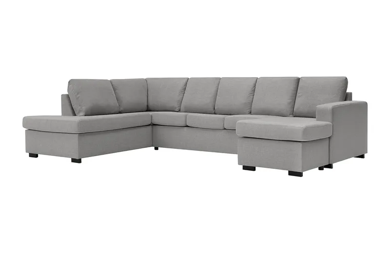 Crazy 5-sits Vänstervänd U-formad Soffa med Divan och Schäslong i Tyg - Grå - Möbler - Vardagsrum - Soffor - U-soffor