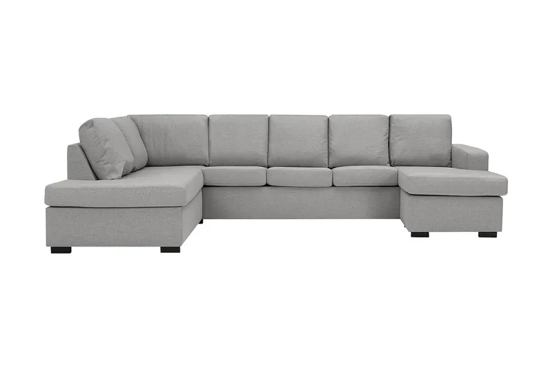Crazy 5-sits Vänstervänd U-formad Soffa med Divan och Schäslong i Tyg, Grå