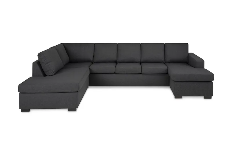 Crazy 5-sits Vänstervänd U-formad Soffa med Divan och Schäslong i Tyg - Mörkgrå - Möbler - Vardagsrum - Soffor - U-soffor