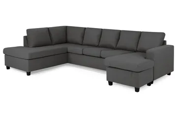 Crazy 5-sits Vänstervänd U-formad Soffa med Divan och Schäslong i Tyg - Mörkgrå - Möbler - Vardagsrum - Soffor - U-soffor