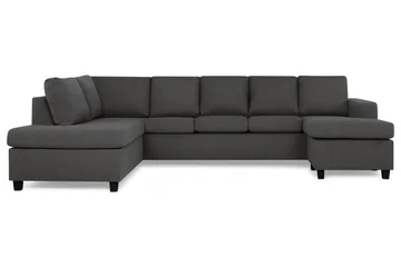Crazy 5-sits Vänstervänd U-formad Soffa med Divan och Schäslong i Tyg - Mörkgrå - Möbler - Vardagsrum - Soffor - U-soffor