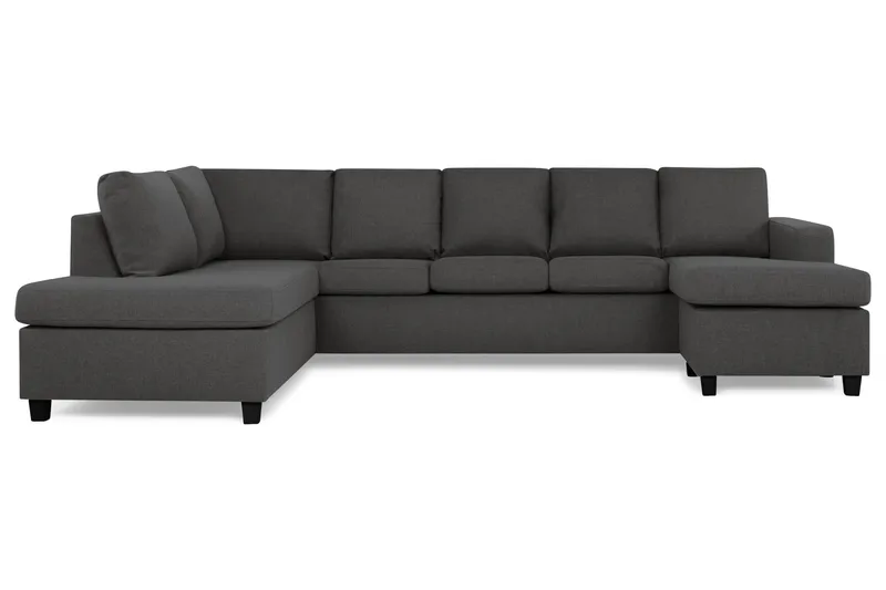 Crazy 5-sits Vänstervänd U-formad Soffa med Divan och Schäslong i Tyg - Mörkgrå - Möbler - Vardagsrum - Soffor - U-soffor