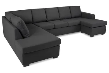 Crazy 5-sits Vänstervänd U-formad Soffa med Divan och Schäslong i Tyg - Mörkgrå - Möbler - Vardagsrum - Soffor - U-soffor