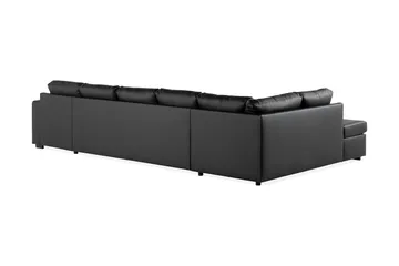 Crazy 5-sits Vänstervänd U-formad X-Large Soffa med Divan och Schäslong i Konstläder - Svart - Möbler - Vardagsrum - Soffor - Skinnsoffor