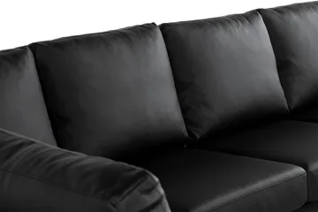 Crazy 5-sits Vänstervänd U-formad X-Large Soffa med Divan och Schäslong i Konstläder - Svart - Möbler - Vardagsrum - Soffor - Skinnsoffor