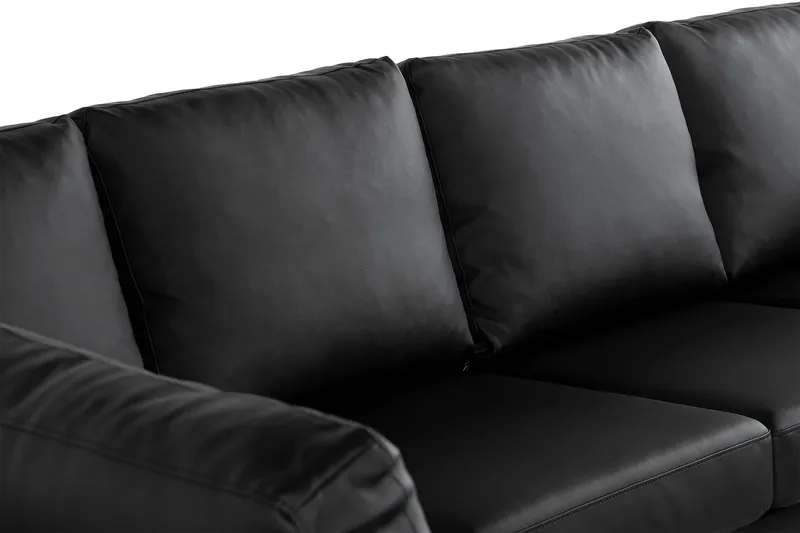 Crazy 5-sits Vänstervänd U-formad X-Large Soffa med Divan och Schäslong i Konstläder - Svart - Möbler - Vardagsrum - Soffor - Skinnsoffor
