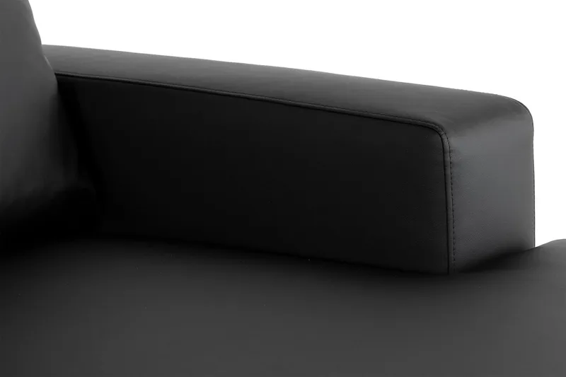 Crazy 5-sits Vänstervänd U-formad X-Large Soffa med Divan och Schäslong i Konstläder - Svart - Möbler - Vardagsrum - Soffor - Skinnsoffor